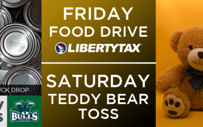 Food Drive and Teddy Bear Toss This Weekend!